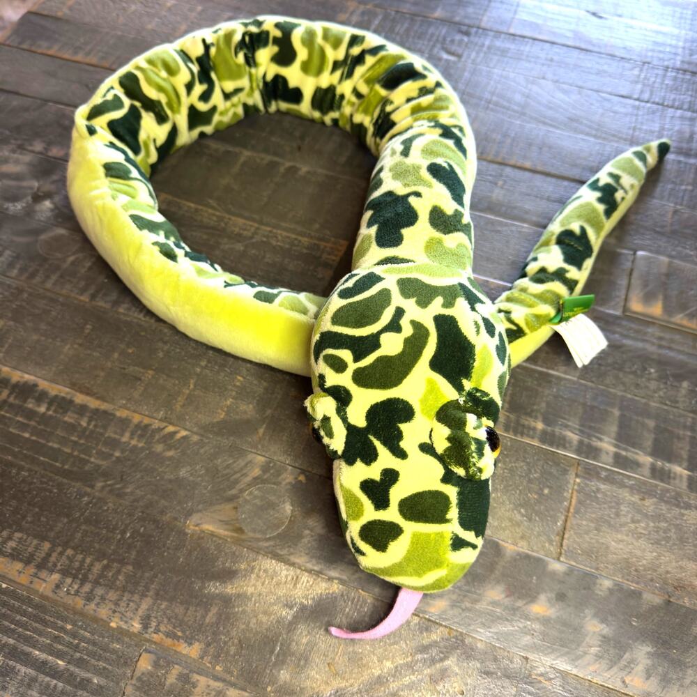 Wild Republic Snake Plush Stuffed Animal‎ Camouflage Yellow Green 52” Jumbo Toy